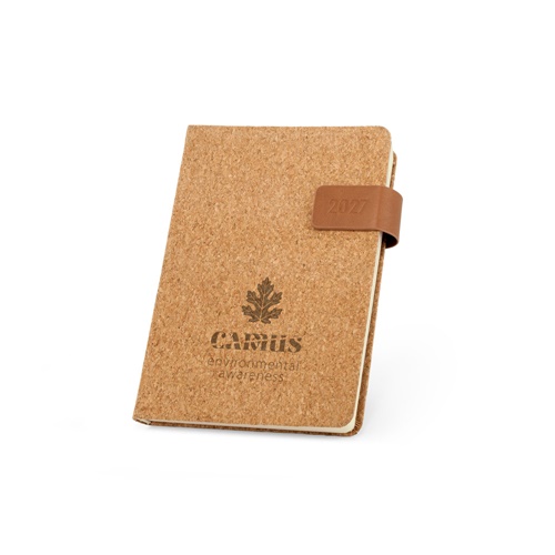 Carnet en liège avec fermeture en cuir
