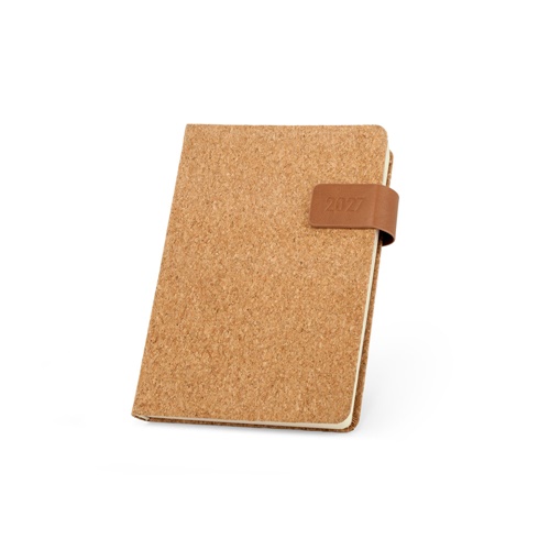 Carnet en liège avec fermeture en cuir