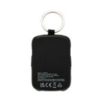 Batterie externe noire avec anneau porte-clés