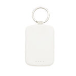 Batterie externe blanche avec porte-clés métallique