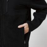 Veste polaire noire avec poche zippée