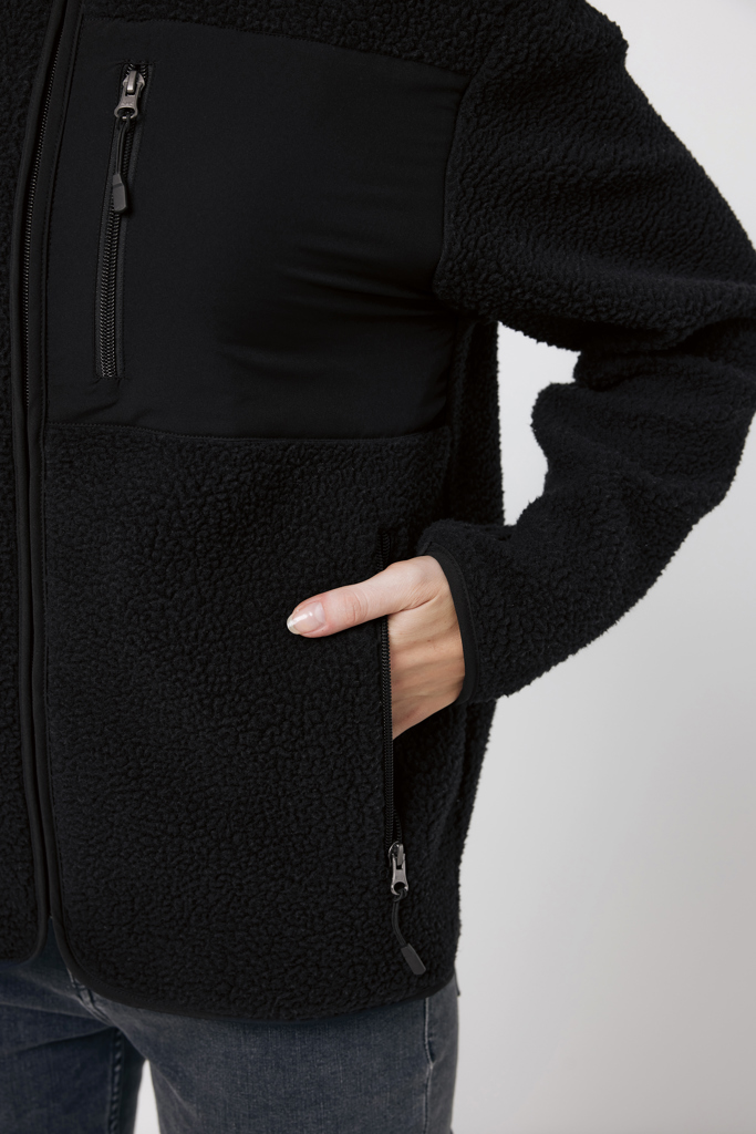 Veste polaire noire avec poche zippée