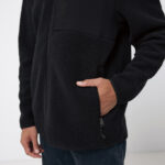 Veste polaire noire avec poches zippées