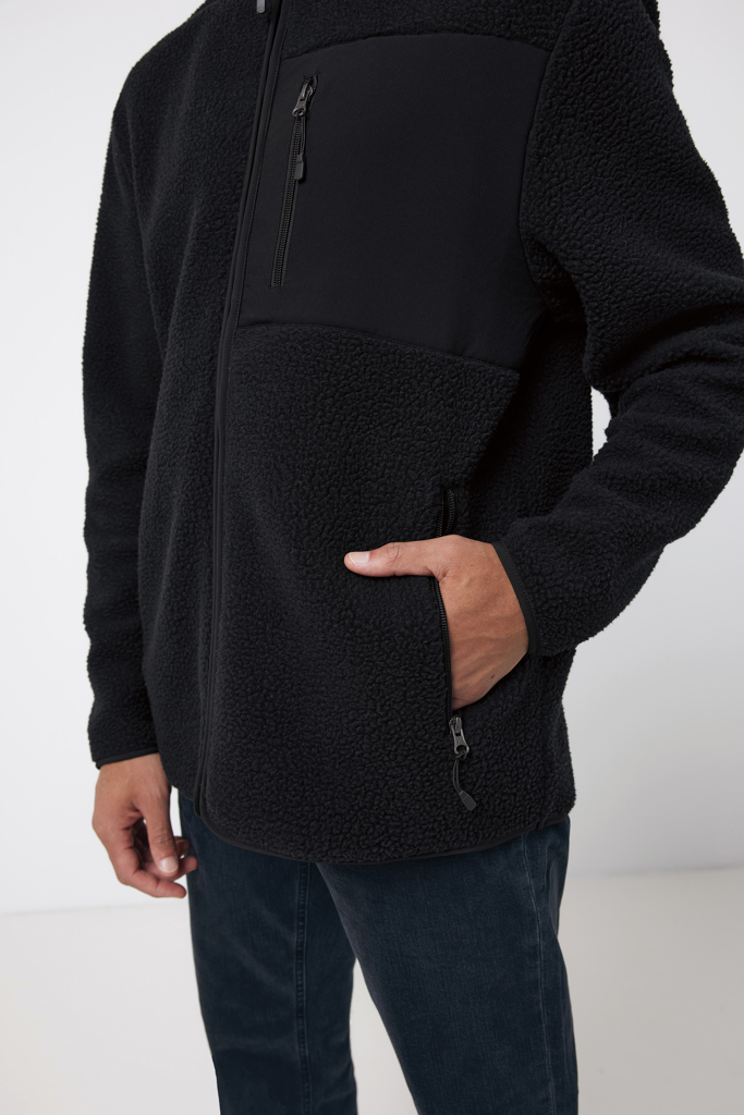 Veste polaire noire avec poches zippées