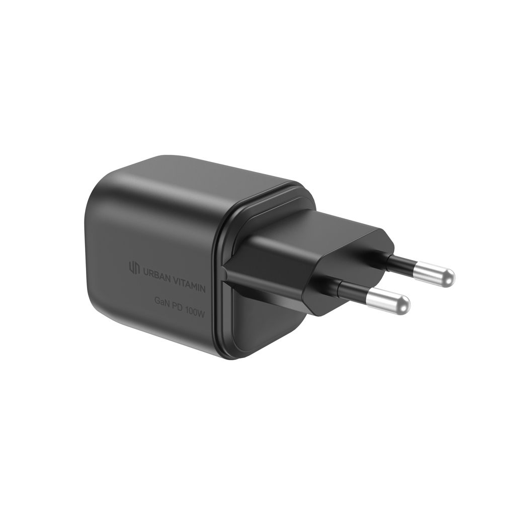 Chargeur mural noir USB-C 100W GaN