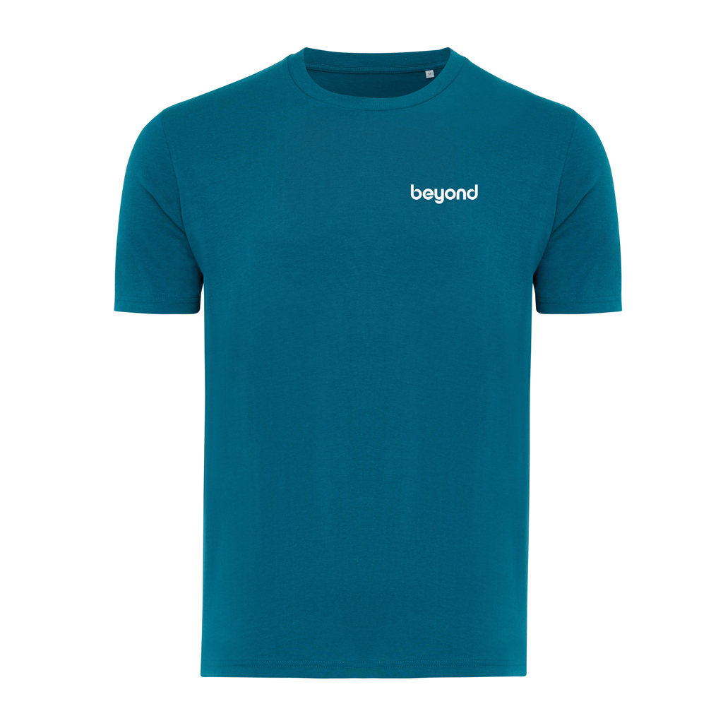 T-shirt bleu pétrole avec logo beyond blanc