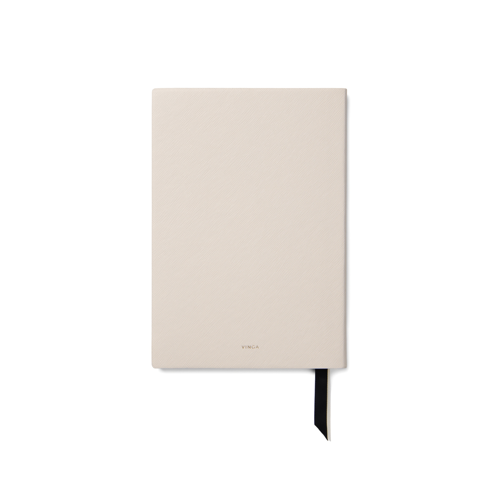 Carnet beige minimaliste avec ruban noir