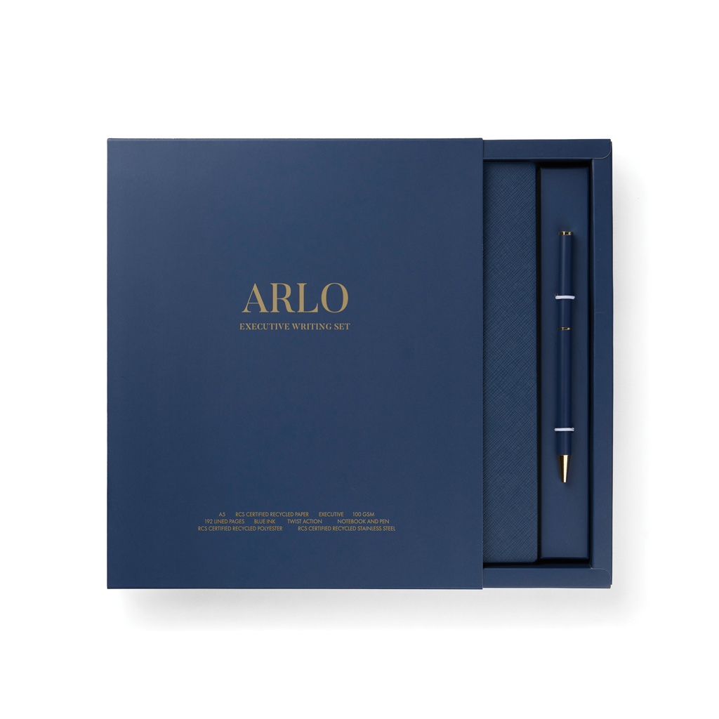 Coffret d’écriture bleu ARLO avec stylo